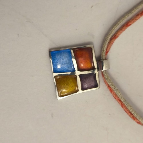 Handmade 925 Iosif pendant with enamel, 37 cm, like new
