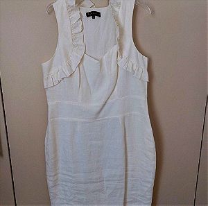 Λευκό λινό φόρεμα Raxevsky L