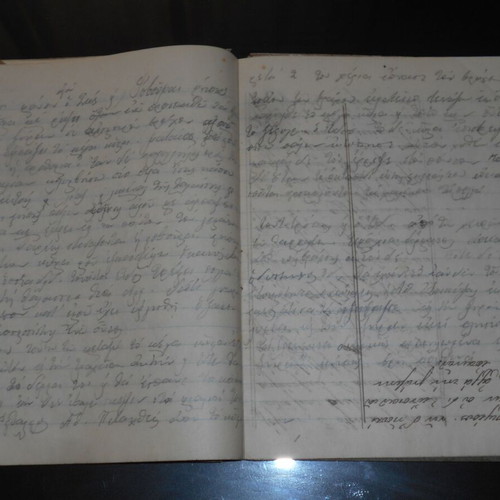 School writing notebook used, 68 pages, Plutarch and Homer notes