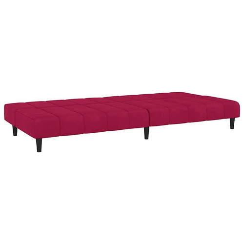 2-Seater Sofa Bed, Bordeaux Velvet, Elegant and Versatile