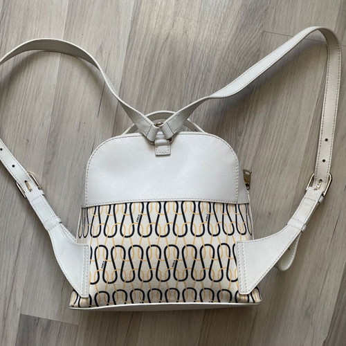 Furla backpack used, beige with front accessory option