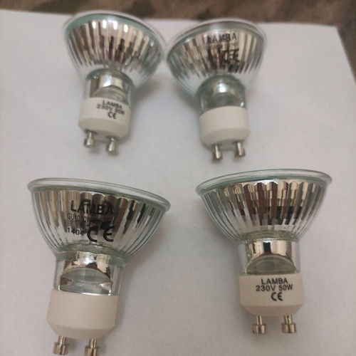 Set of 4 Lamba GU10 halogen bulbs 50W used