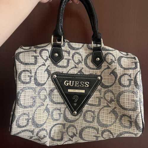 Guess vintage shoulder bag like new, black and grey