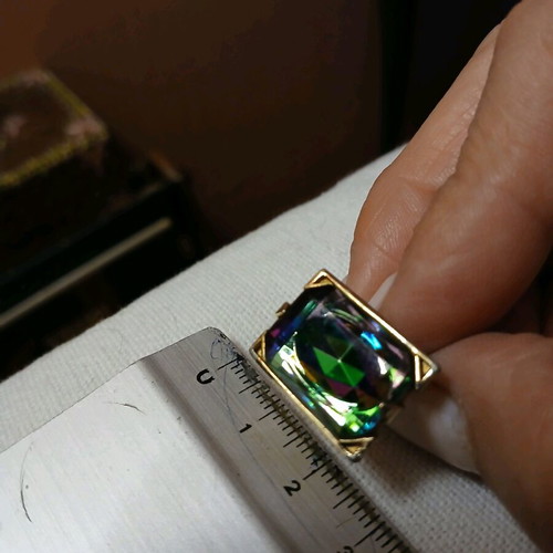 Vintage cufflinks with colored stone and tie pin used