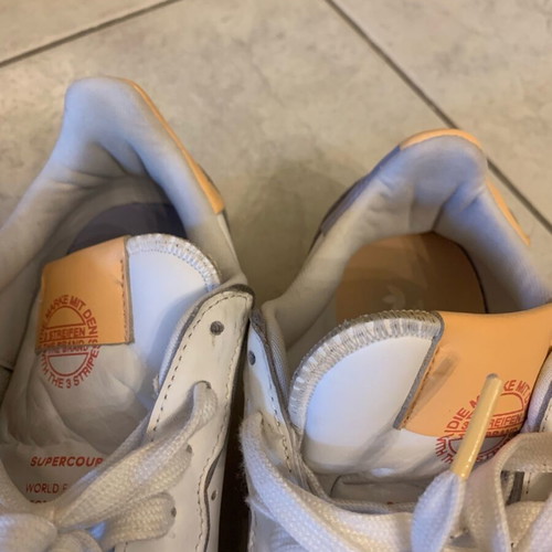 Adidas Super Court white with orange and purple details size 38 like new
