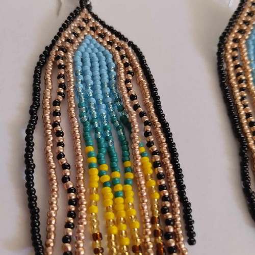 Handmade beaded tassel earrings with colorful beads new