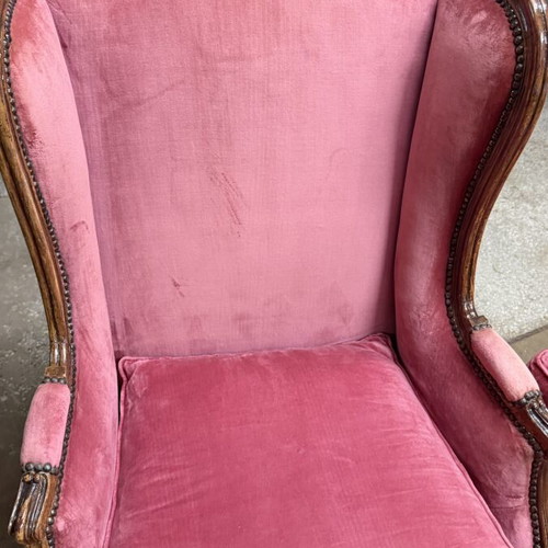 Armchair with footstool like new