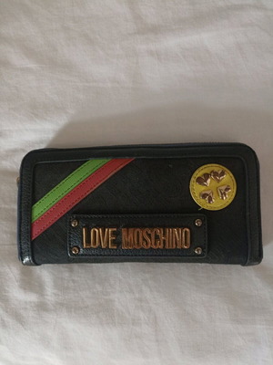 Moschino fabric wallet used, blue