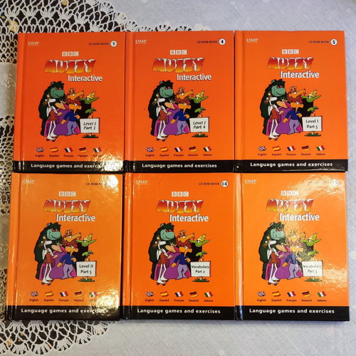 Muzzy Interactive 6-Book Set with CD ROM like new, language learning