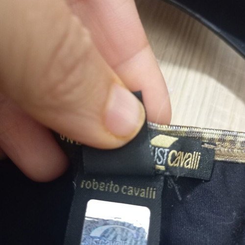 Roberto Cavalli Just Cavalli women's T-shirt like new, black, leopard motifs