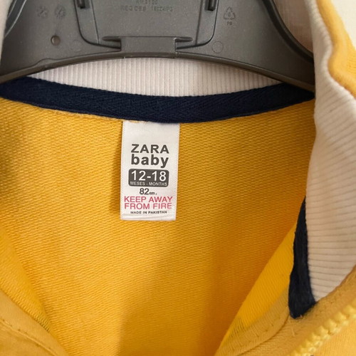 Zara baby boy sweatshirt yellow 12-18 months 82cm used