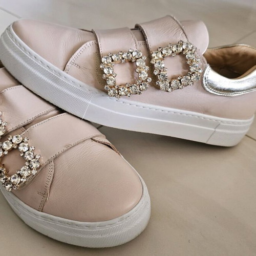 Tsakiris Mallas leather sneakers size 40 like new, pink and gold