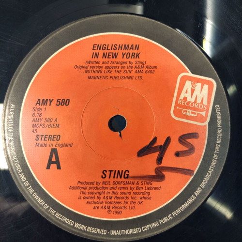 Sting Englishman In New York The Ben Liebrand Mix 12" vinyl maxi single used