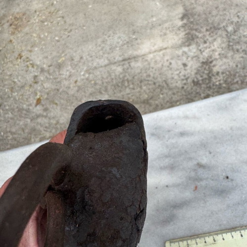 Transport container used, possibly for gunpowder, made of horn