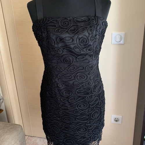 Vintage Aslanis Pret A Porter Dress with Bolero like new, size 48, black