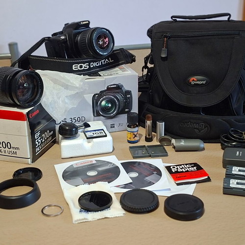 Canon EOS 350D Kit with 2 Lenses and Professional B+W IR Filter like new