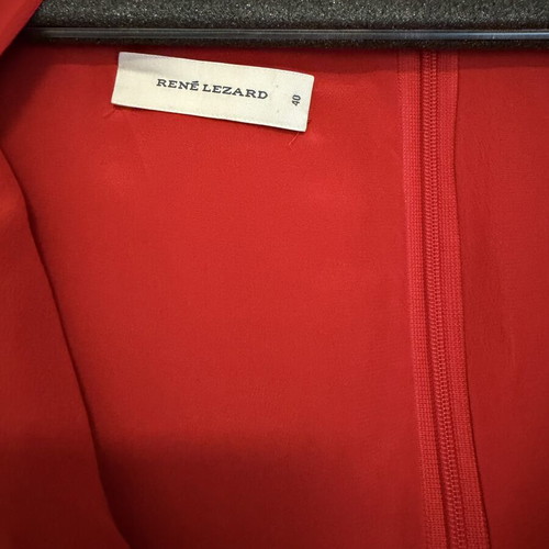 René Lezard red silk dress used, size 40