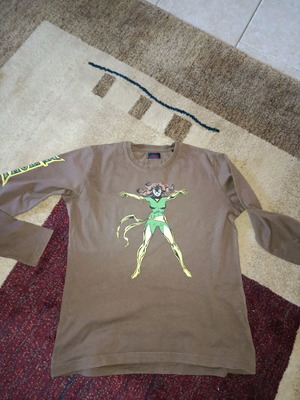 Zara long-sleeve shirt brown like new, size large with Phoenix figure