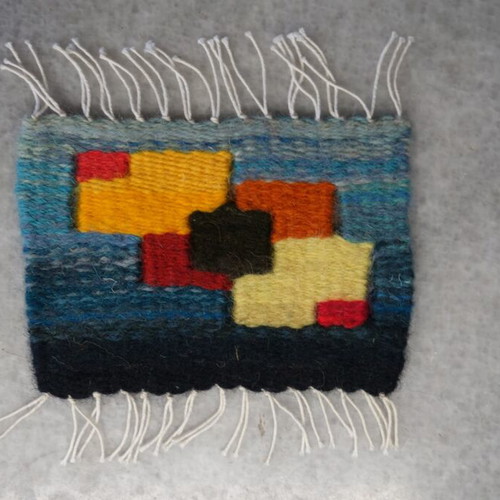 Woven wall hanging with squares new