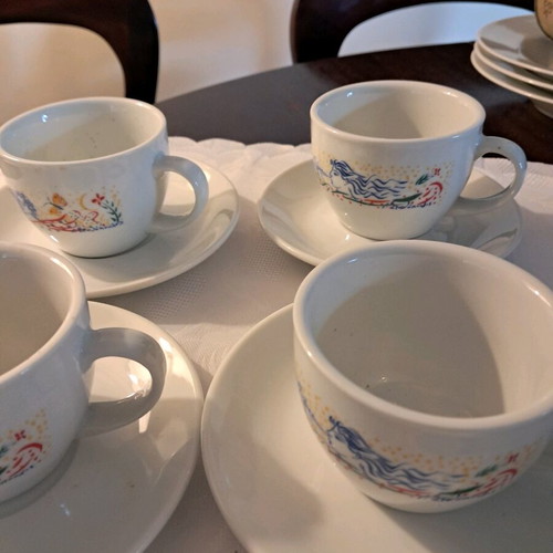 Set of six double coffee cups Lumidhs Stathopoulos collectible new
