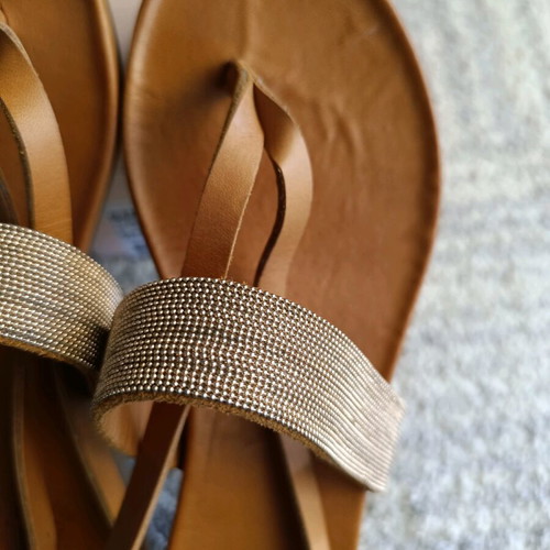 Tsakiris Mallas sandals tan like new, size 40