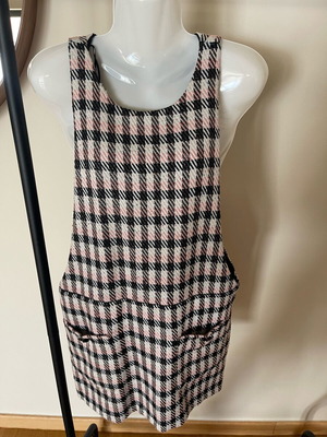 Zara trf checked salopette dress L like new, black and pink