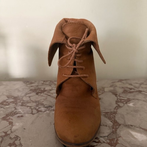 Zara ankle boots size 38 like new, brown wedge heel