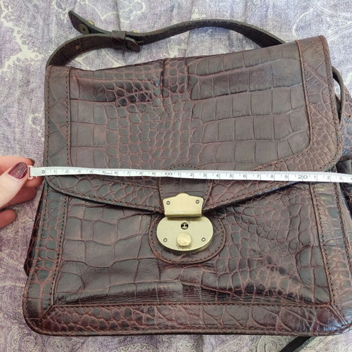 Massimo Dutti leather brown crossbody bag used, Retro Vintage Classic