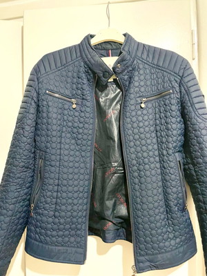Moncler jacket used, blue, size S