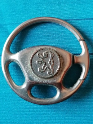 Μπρελόκ Peugeot μεταχειρισμένο, ασημί, διάμετρος 4,3 εκ.