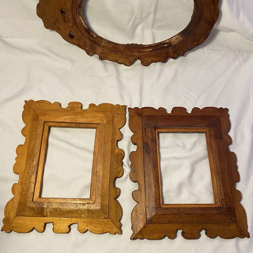 Antique wooden picture frames, 3 pieces