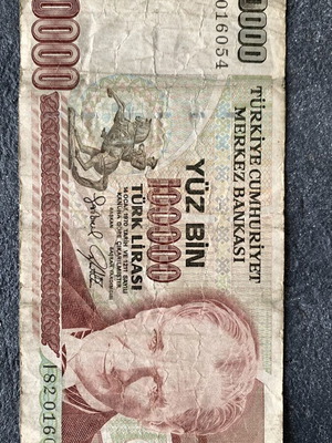 Banknote used, Turkish 100000 lira