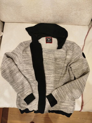 Grey and black hoodie sweatshirt jacket with zipper like new