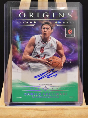 Danilo Gallinari Autograph Green Parallel /5 Panini Origins Euroleague