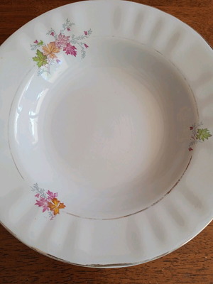 Vintage porcelain plates used, set of 3, Keramikos Greece