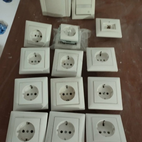 Switches and sockets ABB like new, set of 13 switches and 12 sockets with bell