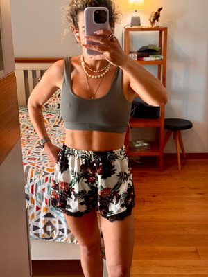 Peace & Chaos satin shorts like new, multicolored