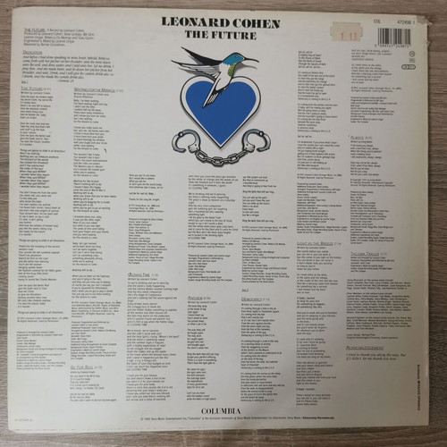 Leonard Cohen The Future vinyl used, Greek edition 1992
