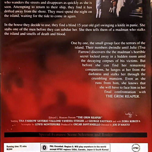 The Grim Reaper DVD used, horror movie without subtitles