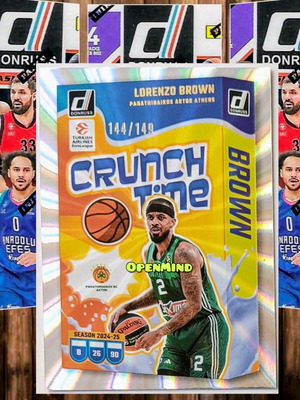 Κάρτα Brown Crunch Time Lazer αριθμημένη /149, Παναθηναϊκός Donruss Euroleague 2024-25 καινούργιο