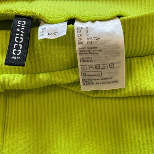 H&M cycling leggings yellow like new, size S