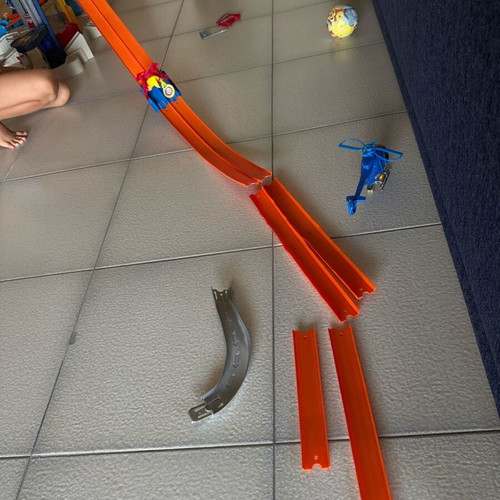 Hot Wheels Mega Garage playset used with Fast Blast Car Park and truck