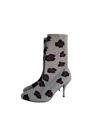 Stuart Weitzman Violetta sock boots new, tan leopard print, size 39.5