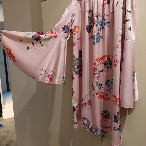 Satin dress alpha line pink like new