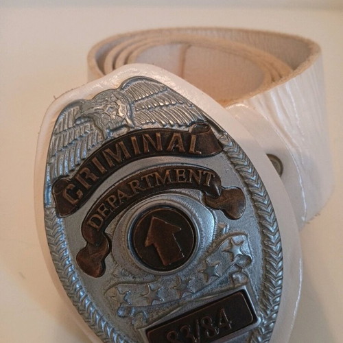 Criminal leather belt used, black and white