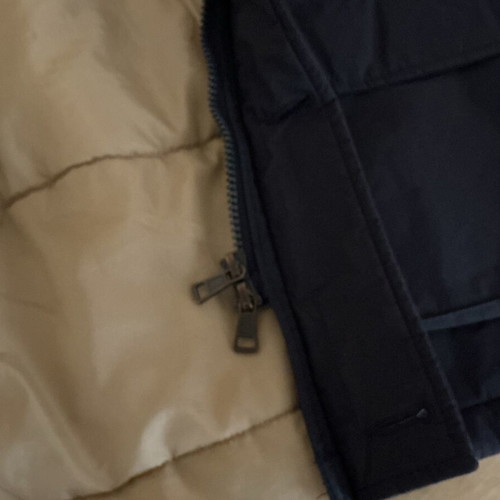 Men's 3/4 jacket with natural fur hood, like new, size M