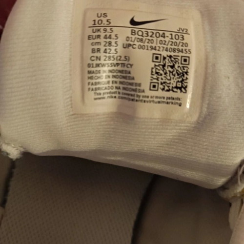 Nike white athletic shoes used size 44.5