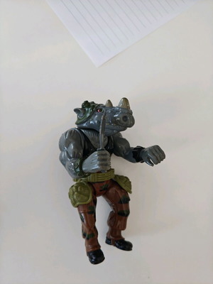 TMNT Rocksteady figure used with belt and knife vintage original