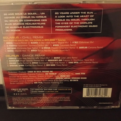 Cirque Du Soleil Solarium Delirium double CD used, electronic