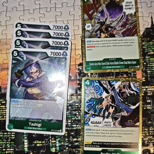 One Piece green cards, set of 6
